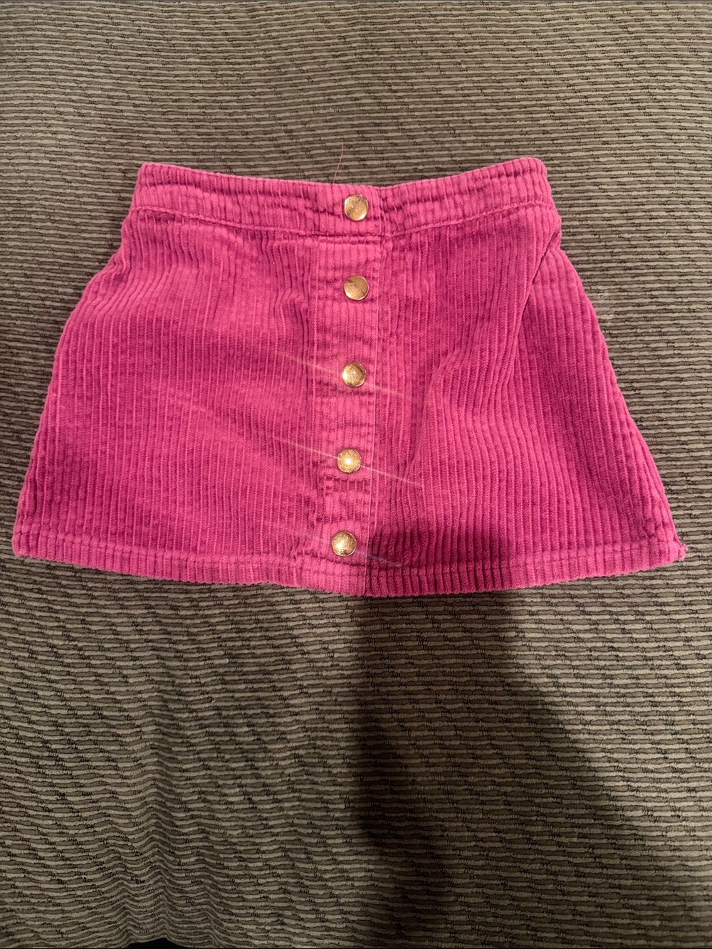 Cynthia Rowley Bright Pink Corduroy Button-Front Mini Skirt